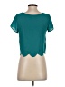 LA Hearts 100% Polyester Teal Short Sleeve Top Size XS - photo 2
