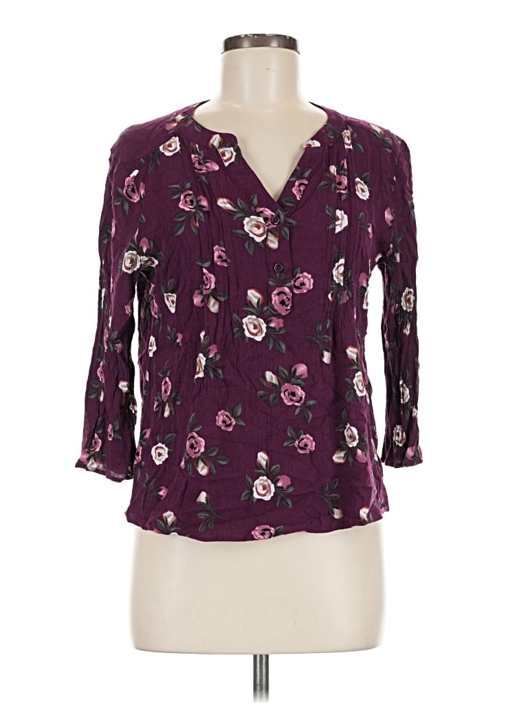 Pre-owned Fun2fun 3/4 Sleeve Blouse In Purple