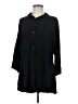 L Space 100% Rayon Black 3/4 Sleeve Button-Down Shirt Size M - photo 1