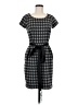 AB Studio Houndstooth Gray Black Casual Dress Size 8 - photo 1