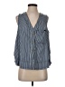Shein Blue Sleeveless Button-Down Shirt Size 2 - photo 1