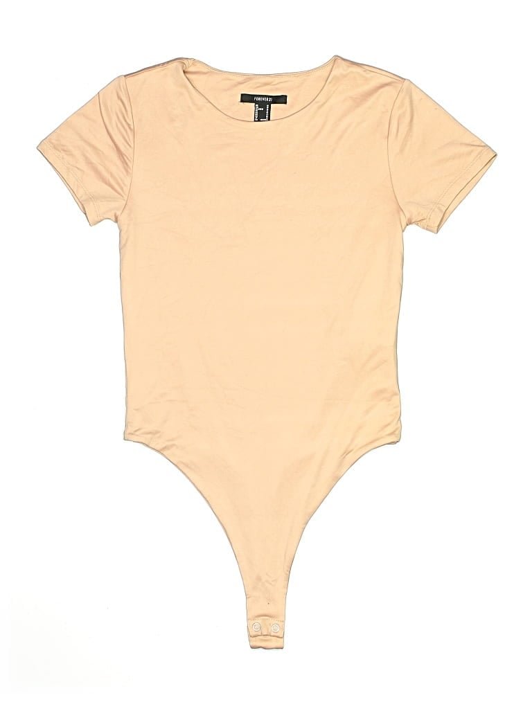 Pre-owned Forever 21 Bodysuit In Tan