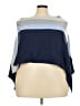 Cashmere Color Block Blue Poncho Size S - photo 1