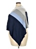 Cashmere Color Block Blue Poncho Size S - photo 5