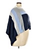 Cashmere Color Block Blue Poncho Size S - photo 4