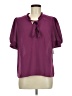 Chaus 100% Polyester Purple Short Sleeve Blouse Size M - photo 1