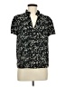 Shein 100% Polyester Floral Black Short Sleeve Blouse Size L - photo 1