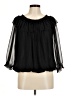Romeo & Juliet Couture 100% Polyester Black 3/4 Sleeve Blouse Size M - photo 1