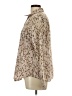 Liz & Co. Animal Print Tan Long Sleeve Blouse Size L - photo 5