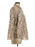 Liz & Co. Animal Print Tan Long Sleeve Blouse Size L - photo 4