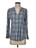 Soft Joie 100% Rayon Plaid Blue Long Sleeve Blouse Size XS - photo 1