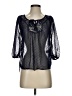 Fresh Brewed 100% Polyester Black 3/4 Sleeve Blouse Size S - photo 1