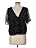 Ann Taylor LOFT 100% Polyester Black Short Sleeve Blouse Size L - photo 2