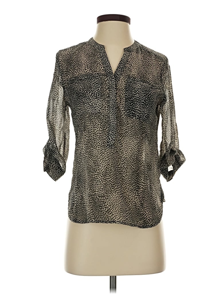 Pre-owned Apt. 9 3/4 Sleeve Blouse In Gray