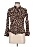 Alexander Jordan 100% Rayon Animal Print Brown Long Sleeve Blouse Size M - photo 1