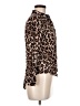Alexander Jordan 100% Rayon Animal Print Brown Long Sleeve Blouse Size M - photo 4
