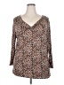Jaclyn Smith Brown Long Sleeve Blouse Size XXL - photo 1