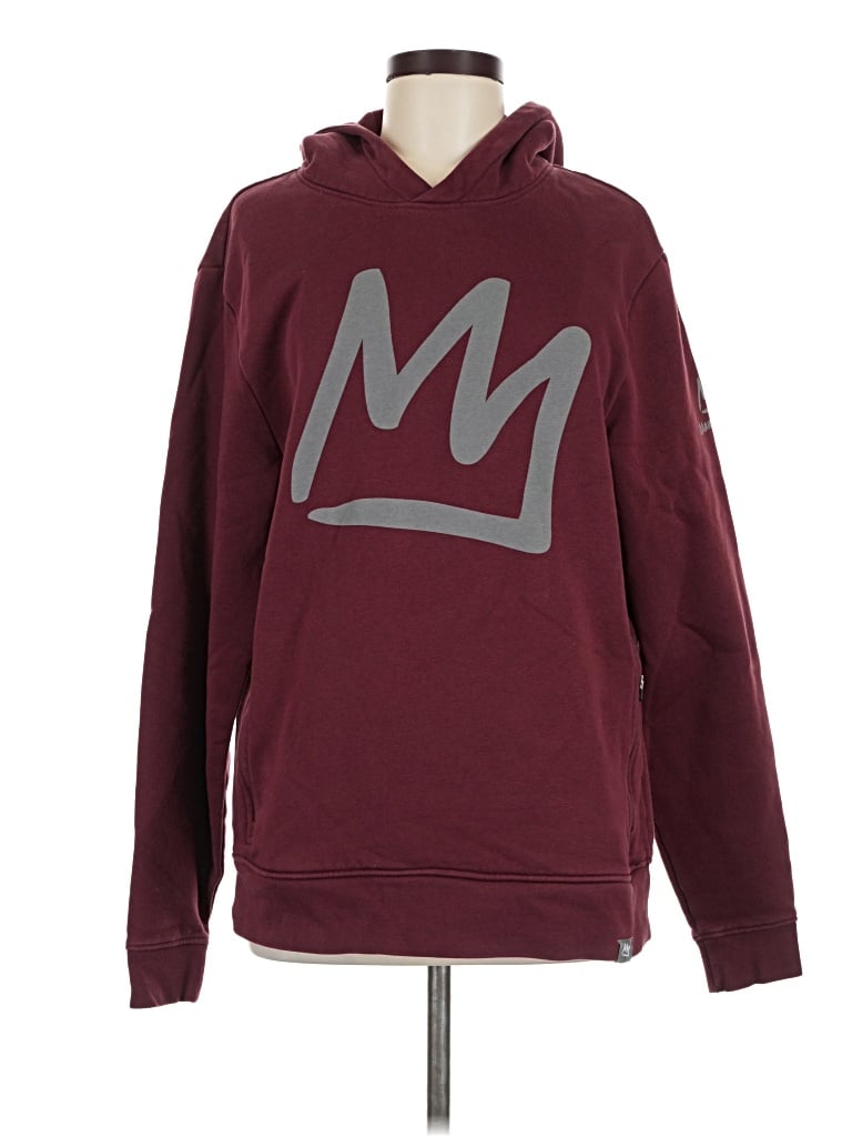 Pre-owned Assorted Brands Pullover Hoodie In Burgundy