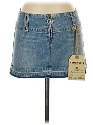 Hydraulic Denim Skirt (view 1)