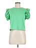 Zara 100% Polyester Green Short Sleeve Top Size M - photo 1