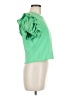 Zara 100% Polyester Green Short Sleeve Top Size M - photo 4
