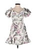 ASOS 100% Polyester Floral White Purple Cocktail Dress Size 4 - photo 1