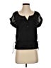 American Eagle Outfitters 100% Polyester Black Short Sleeve Blouse Size S - photo 1