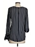 Ann Taylor 100% Polyester Stripes Black Long Sleeve Blouse Size XS - photo 2