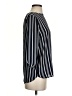 Ann Taylor 100% Polyester Stripes Black Long Sleeve Blouse Size XS - photo 4