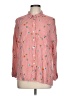 Unbranded Stripes Pink Long Sleeve Button-Down Shirt Size L (estimated) - photo 1