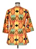 Unbranded 100% Polyester Orange 3/4 Sleeve Blouse Size XL - photo 2