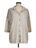 BDG Stripes Tan 3/4 Sleeve Button-Down Shirt Size M - photo 1