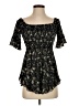 Free People 100% Polyester Black Short Sleeve Blouse Size S - photo 1