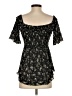 Free People 100% Polyester Black Short Sleeve Blouse Size S - photo 2