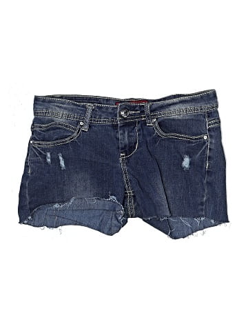 Red Rivet Denim Shorts (view 1)