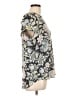 Ann Taylor LOFT 100% Polyester Floral Gray Short Sleeve Blouse Size L - photo 4