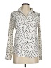H&M 100% Polyester Polka Dots Ivory Long Sleeve Blouse Size 6 - photo 1