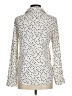 H&M 100% Polyester Polka Dots Ivory Long Sleeve Blouse Size 6 - photo 2