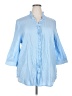 Unbranded 100% Polyester Blue 3/4 Sleeve Blouse Size 3X - photo 1