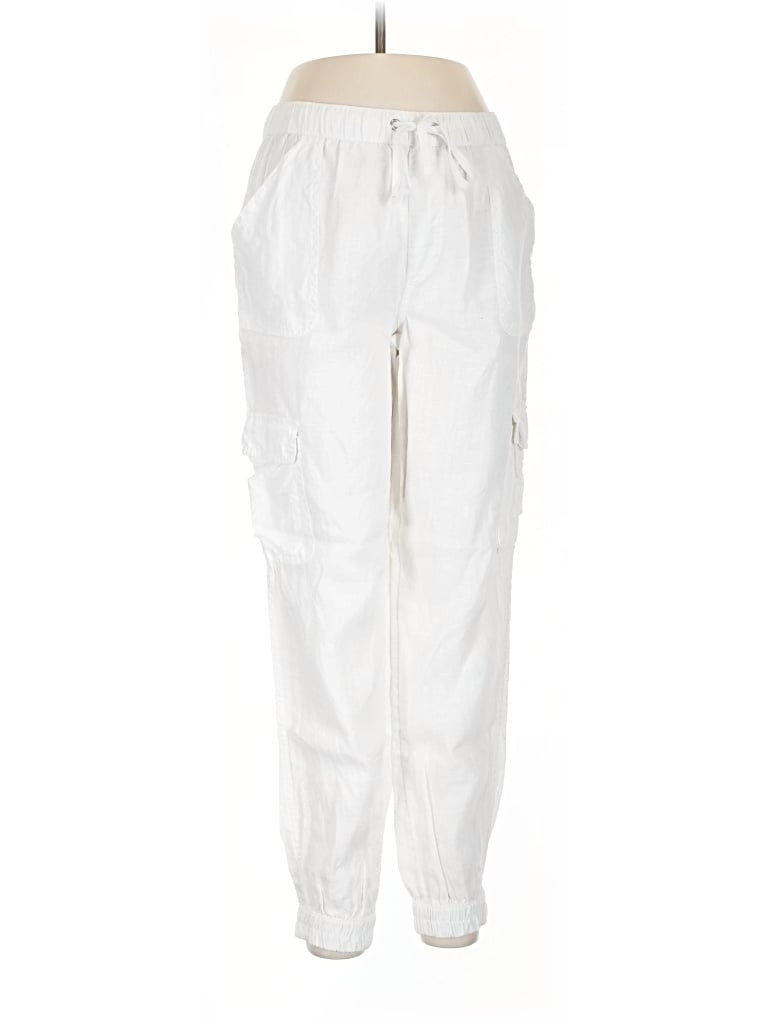 Pre-owned Nicole Miller Linen Pants In White