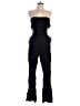 Nicholas 100% Linen Solid Black Jumpsuit Size 10 - photo 1