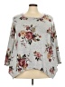 Green Envelope Floral Gray Pullover Sweater Size 2X - photo 1