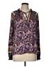 Current Air 100% Polyester Paisley Purple Long Sleeve Blouse Size L - photo 1