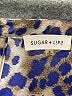 Sugar Lips Animal Print Blue Long Sleeve Blouse Size S - photo 7