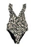 EQ Swimwear Floral Black Green One Piece Swimsuit Size S (estimated) - photo 1