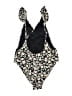 EQ Swimwear Floral Black Green One Piece Swimsuit Size S (estimated) - photo 2