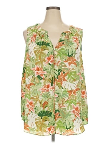 Rose + Olive Sleeveless Blouse (view 1)