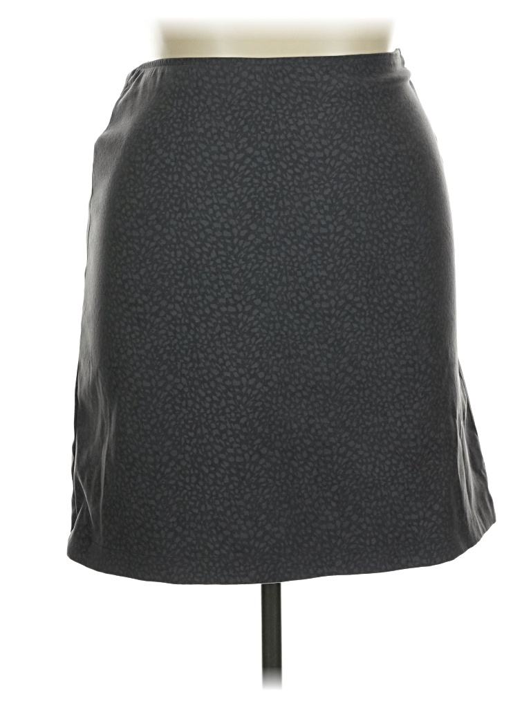 Pre-owned Style & Co Faux Leather Skirt In Gray