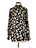 Zara 100% Polyester Animal Print Gold Long Sleeve Blouse Size S - photo 1