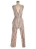 Indigo Rein Stripes Tan Jumpsuit Size M - photo 2